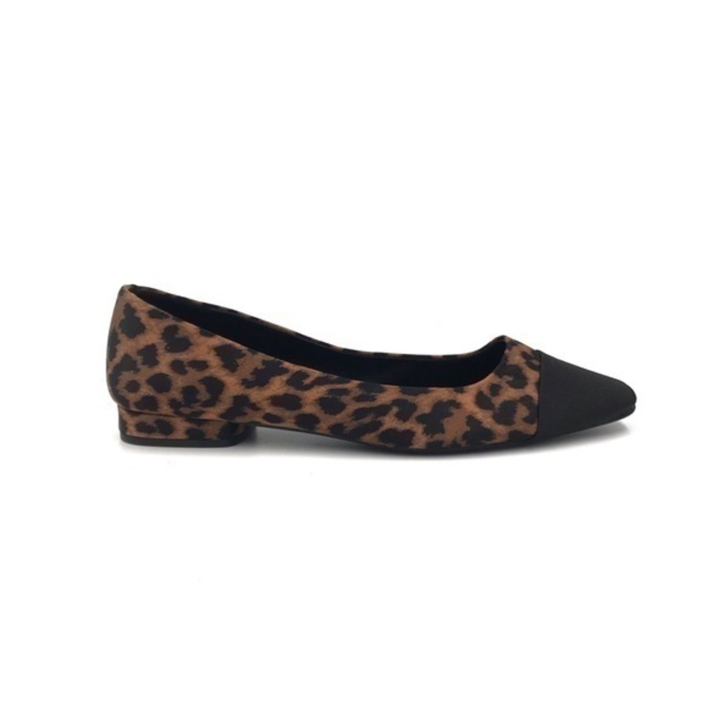 Zara Leopard Animal Print Cap Toe Low Heels Size 38